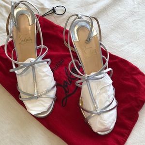 Christian louboutin silver sandals